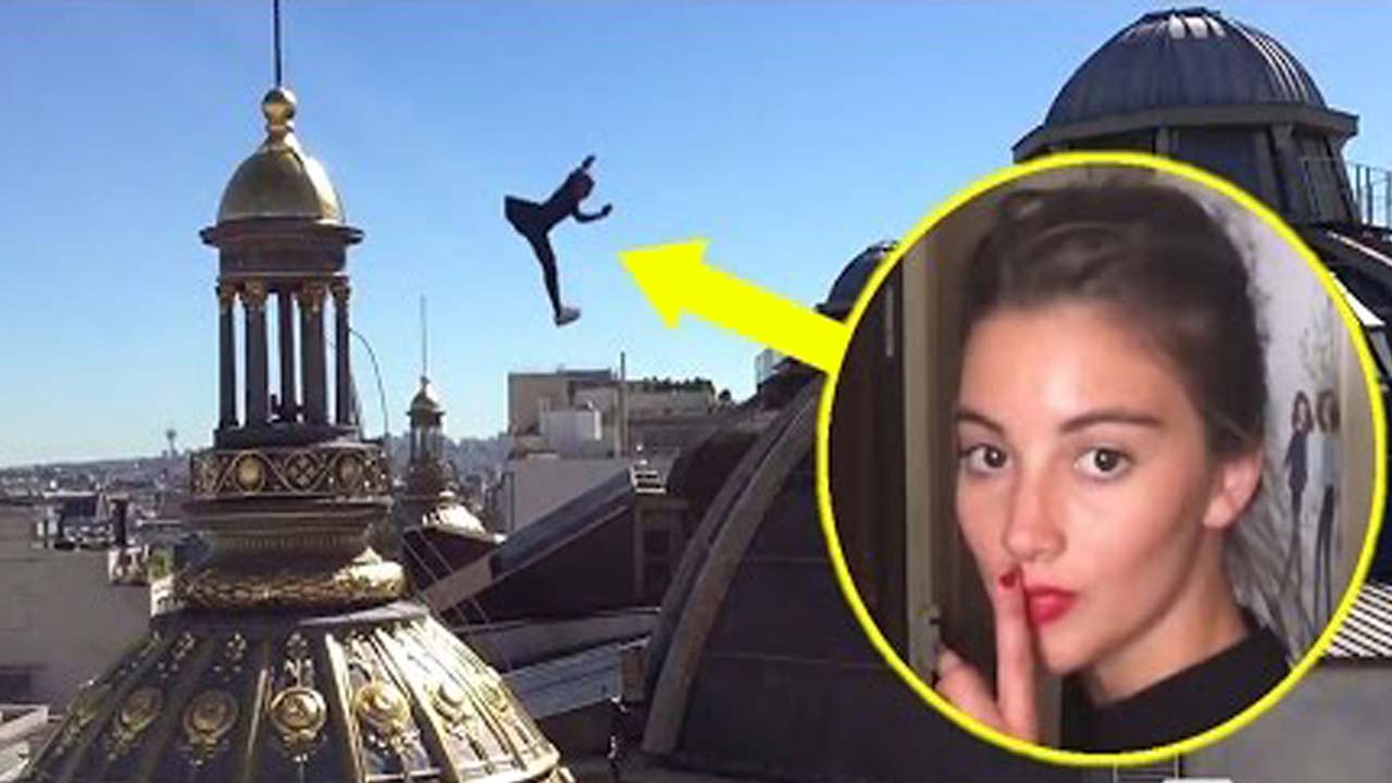 chica hace parkour parís