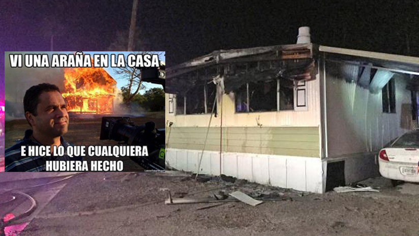 matar araNa y terminO por incendiar la casa